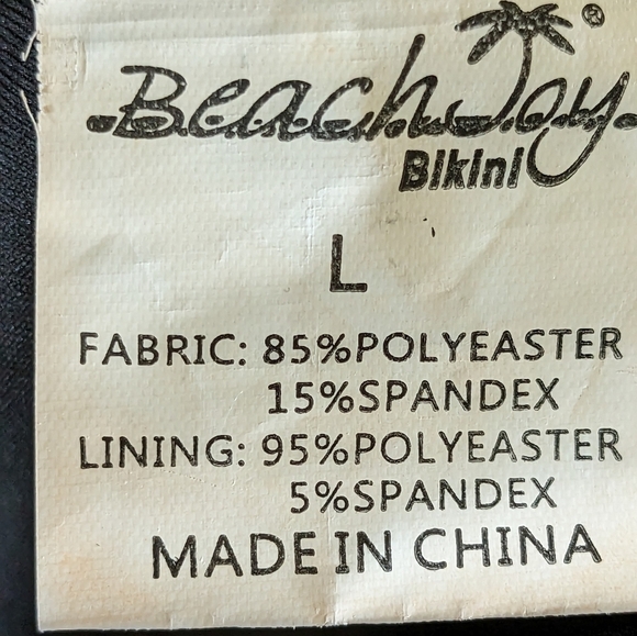 Beach Joy high leg one piece white with black palm trees sheer insert suit Large - Picture 3 of 6